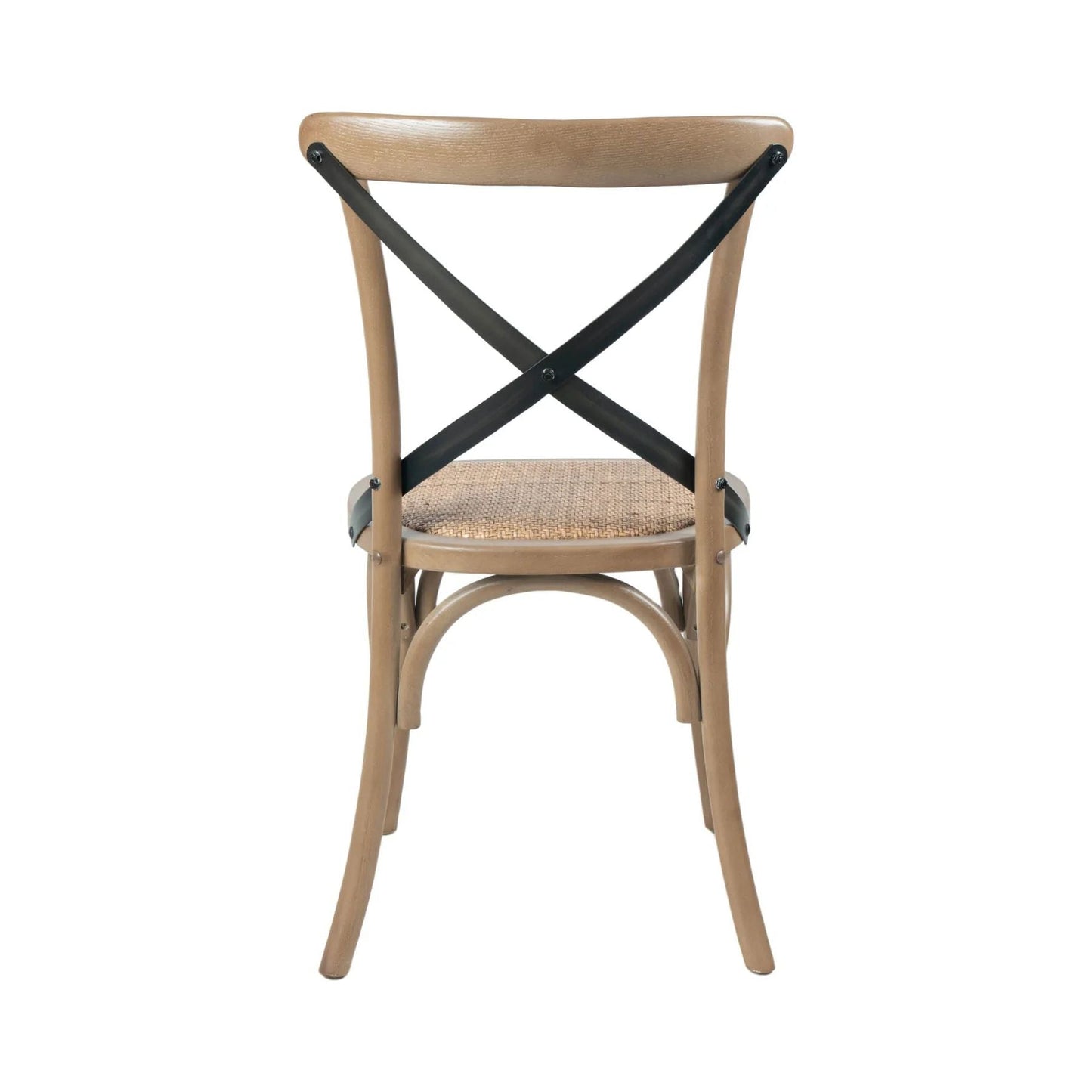 LH Home Cross Back Dining Chair With Rattan Seat 2PC