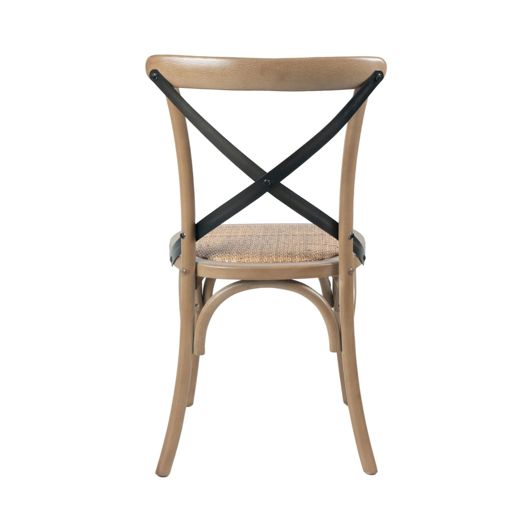 LH Home Cross Back Dining Chair With Rattan Seat 2PC