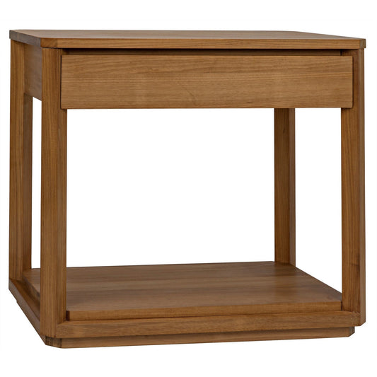 SL11 Teak Wood Rectangle Side Table-Side Tables-Noir-Sideboards and Things