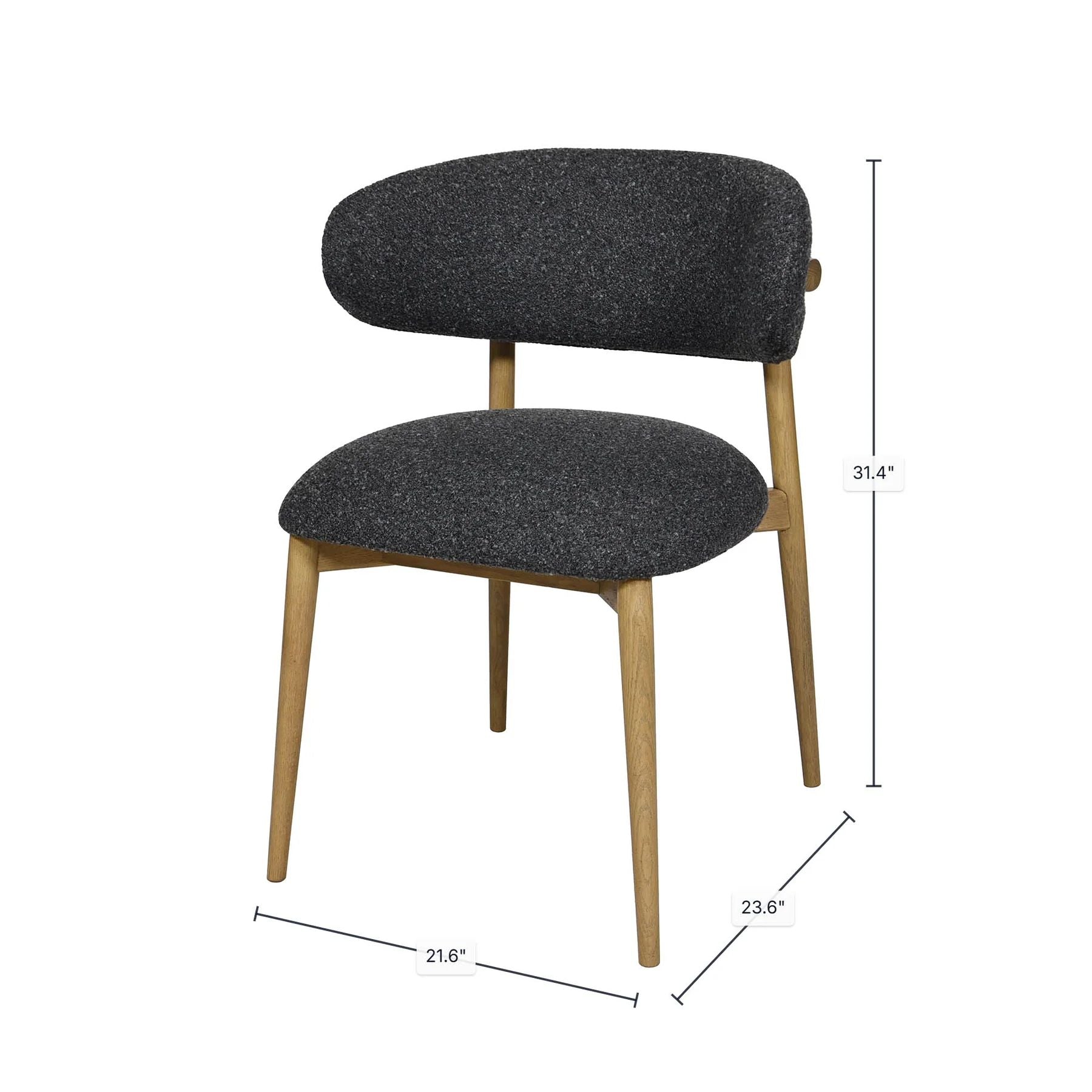 LH Home Milo Leather Armless Dining Chair 2PC