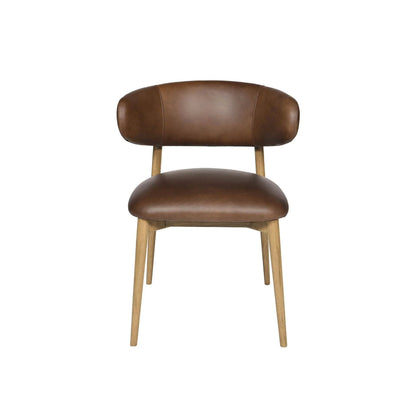 LH Home Milo Leather Armless Dining Chair 2PC