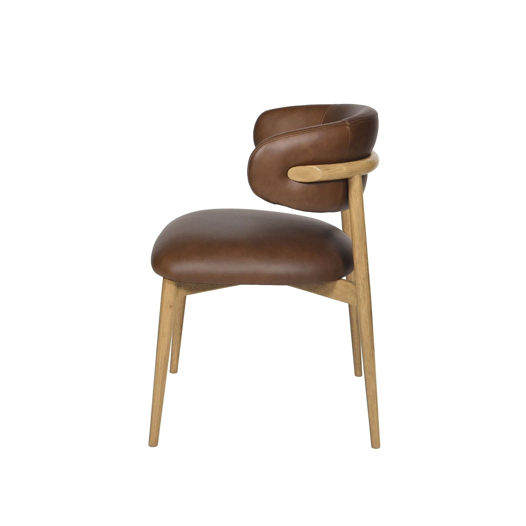 LH Home Milo Leather Armless Dining Chair 2PC