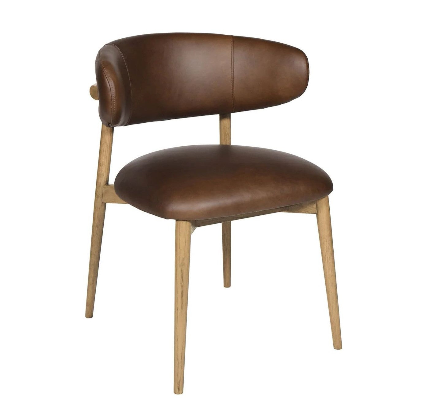 LH Home Milo Leather Armless Dining Chair 2PC