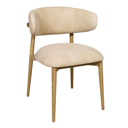 LH Home Milo Leather Armless Dining Chair 2PC