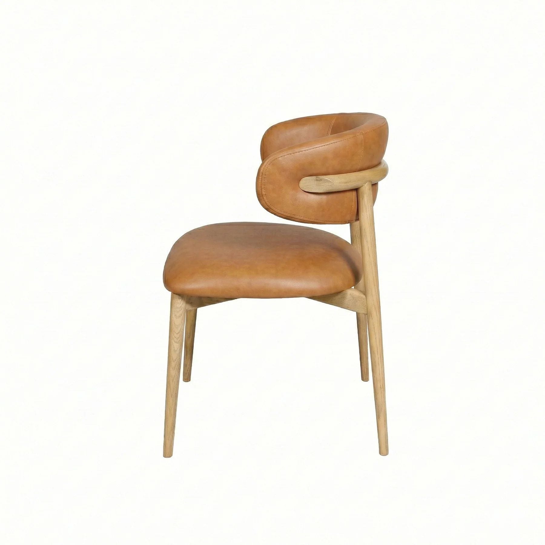 LH Home Milo Leather Armless Dining Chair 2PC