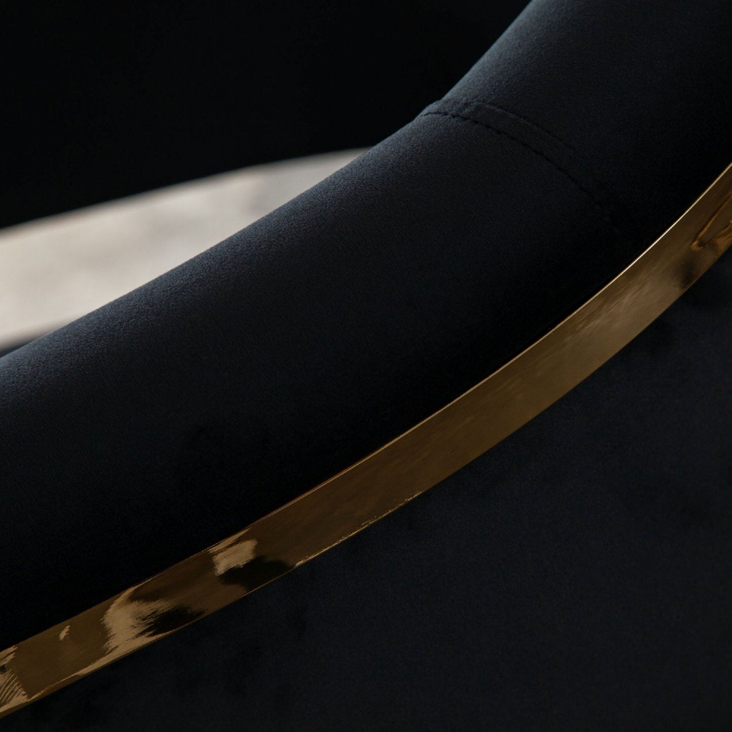 Solstice Counter Height Chair in Black Velvet with Polished Gold Metal Frame