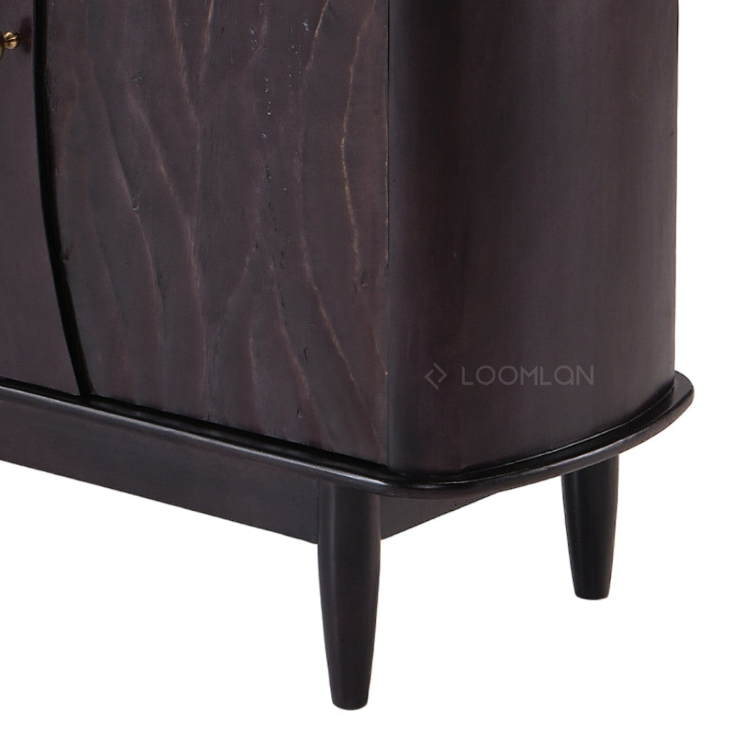 LOOMLAN Rhovira Wooden Dark Brown TV Stand