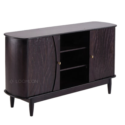 LOOMLAN Rhovira Wooden Dark Brown TV Stand