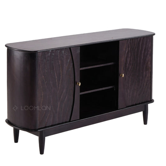 LOOMLAN Rhovira Wooden Dark Brown TV Stand