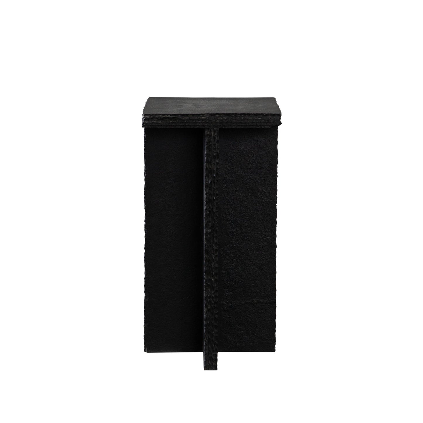 Spectre Slat Stone Black Square Accent Table