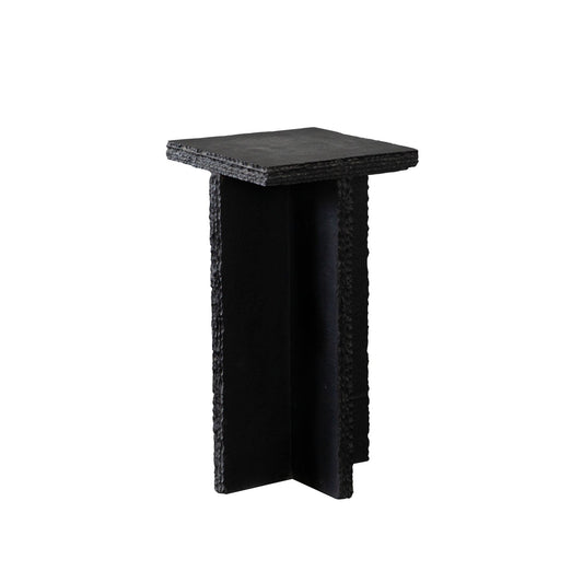 Spectre Slat Stone Black Square Accent Table