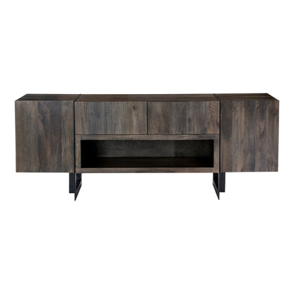 Tiburon Solid Acacia and Iron Brown Media Cabinet