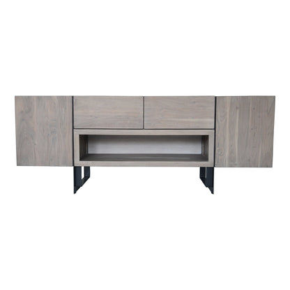 Tiburon Solid Acacia and Iron Grey Media Cabinet