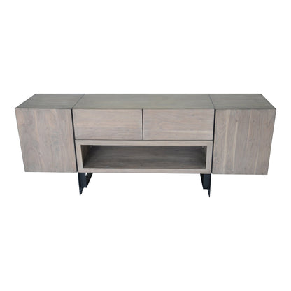 Tiburon Solid Acacia and Iron Grey Media Cabinet