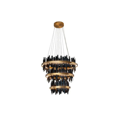 Icarus Brushed Gold Aluminum Banded Chandelier