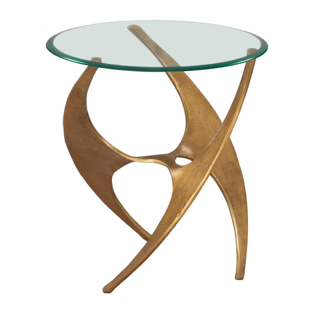Zuo Modern Sabel Clear Glass Top Round Side Table