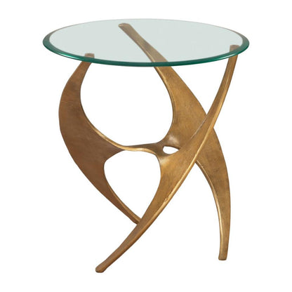 Zuo Modern Sabel Clear Glass Top Round Side Table