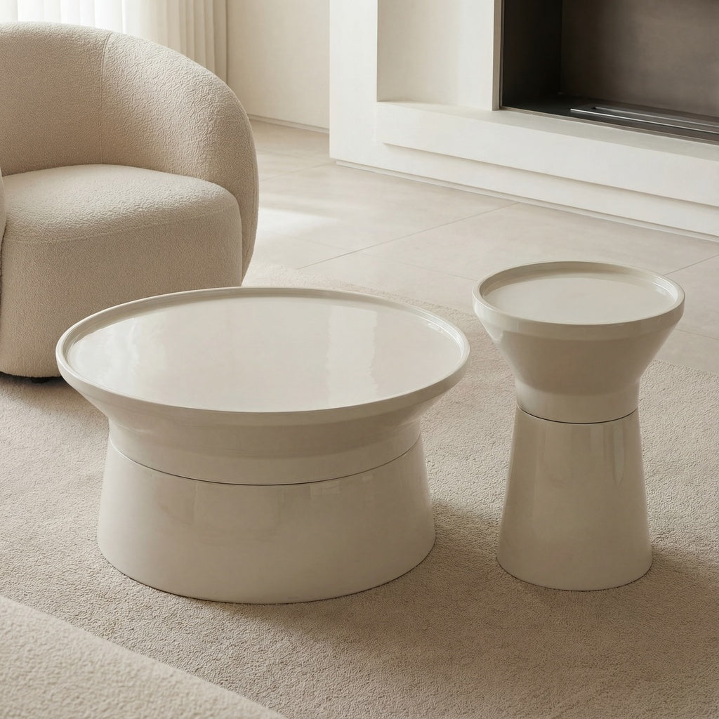 Urbia Sabine Enamel Round End Table