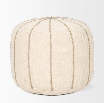 Mercana Sachi Beige Cotton Stitching Pouf