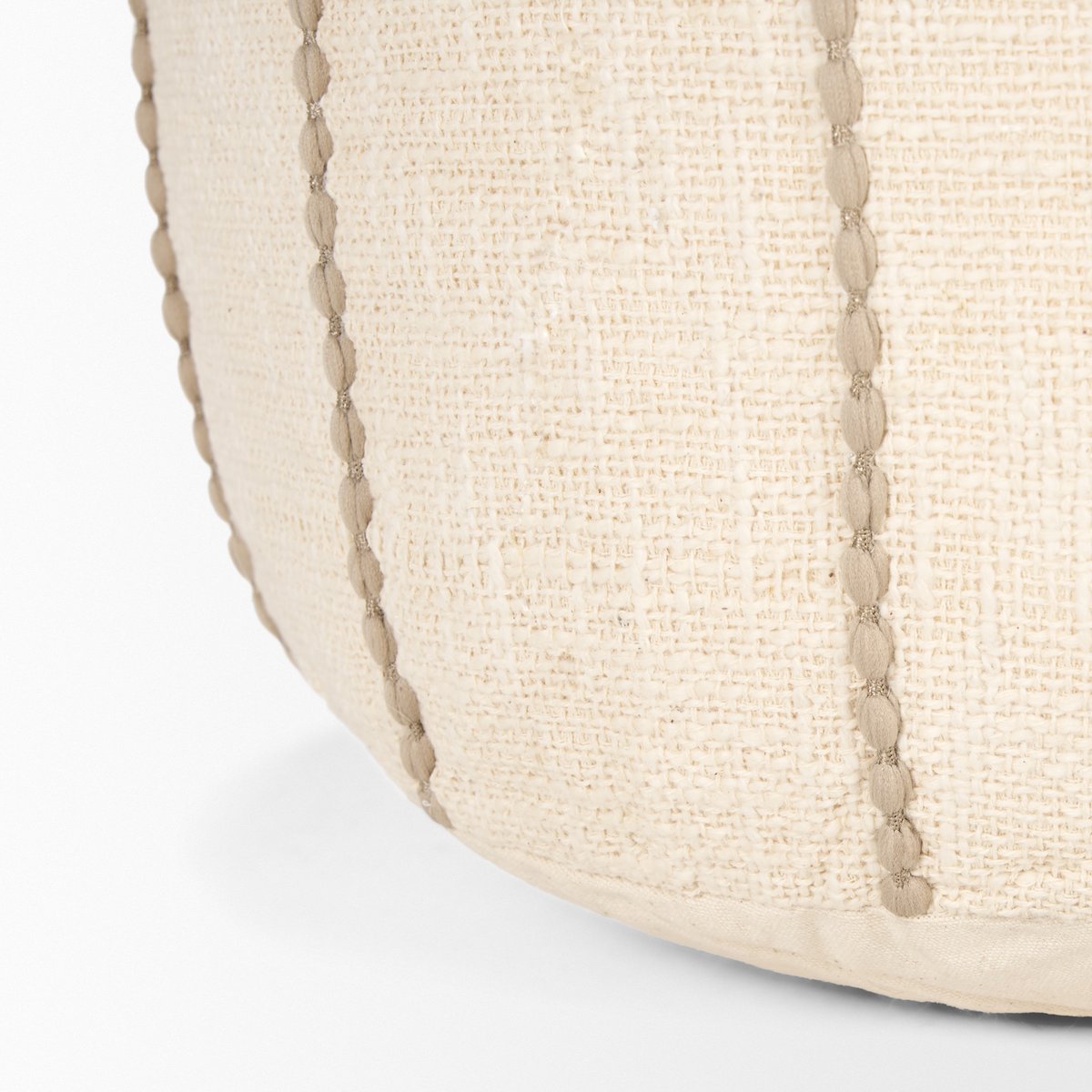 Mercana Sachi Beige Cotton Stitching Pouf