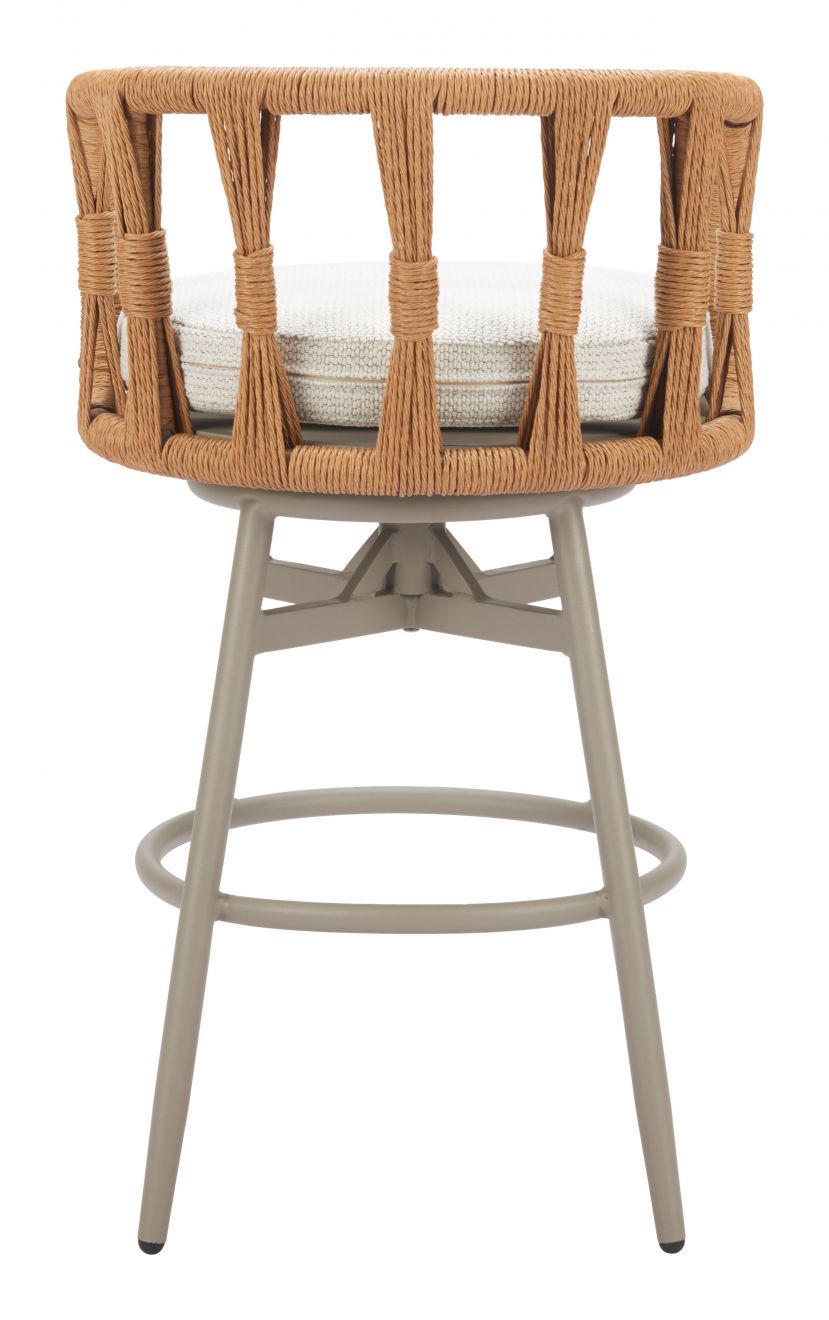 Zuo Modern Safal Olefin Fabric Swivel Outdoor Barstool