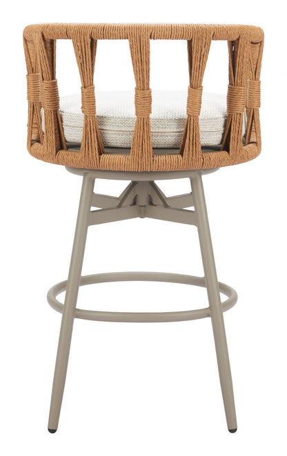 Zuo Modern Safal Olefin Fabric Swivel Outdoor Barstool