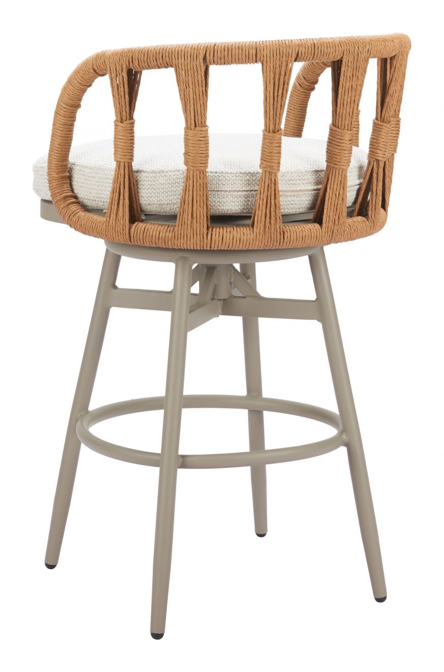 Zuo Modern Safal Olefin Fabric Swivel Outdoor Barstool