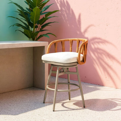 Zuo Modern Safal Olefin Fabric Swivel Outdoor Barstool
