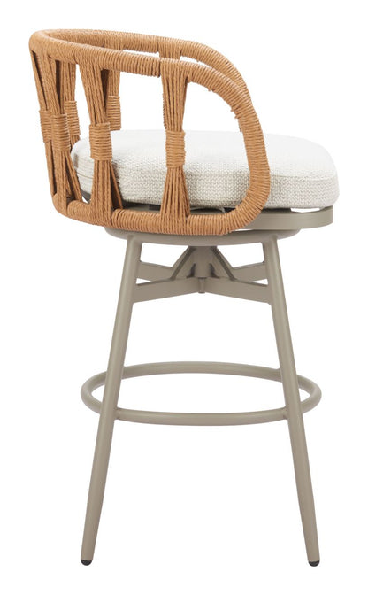 Zuo Modern Safal Olefin Fabric Swivel Outdoor Barstool