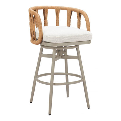 Zuo Modern Safal Olefin Fabric Swivel Outdoor Barstool