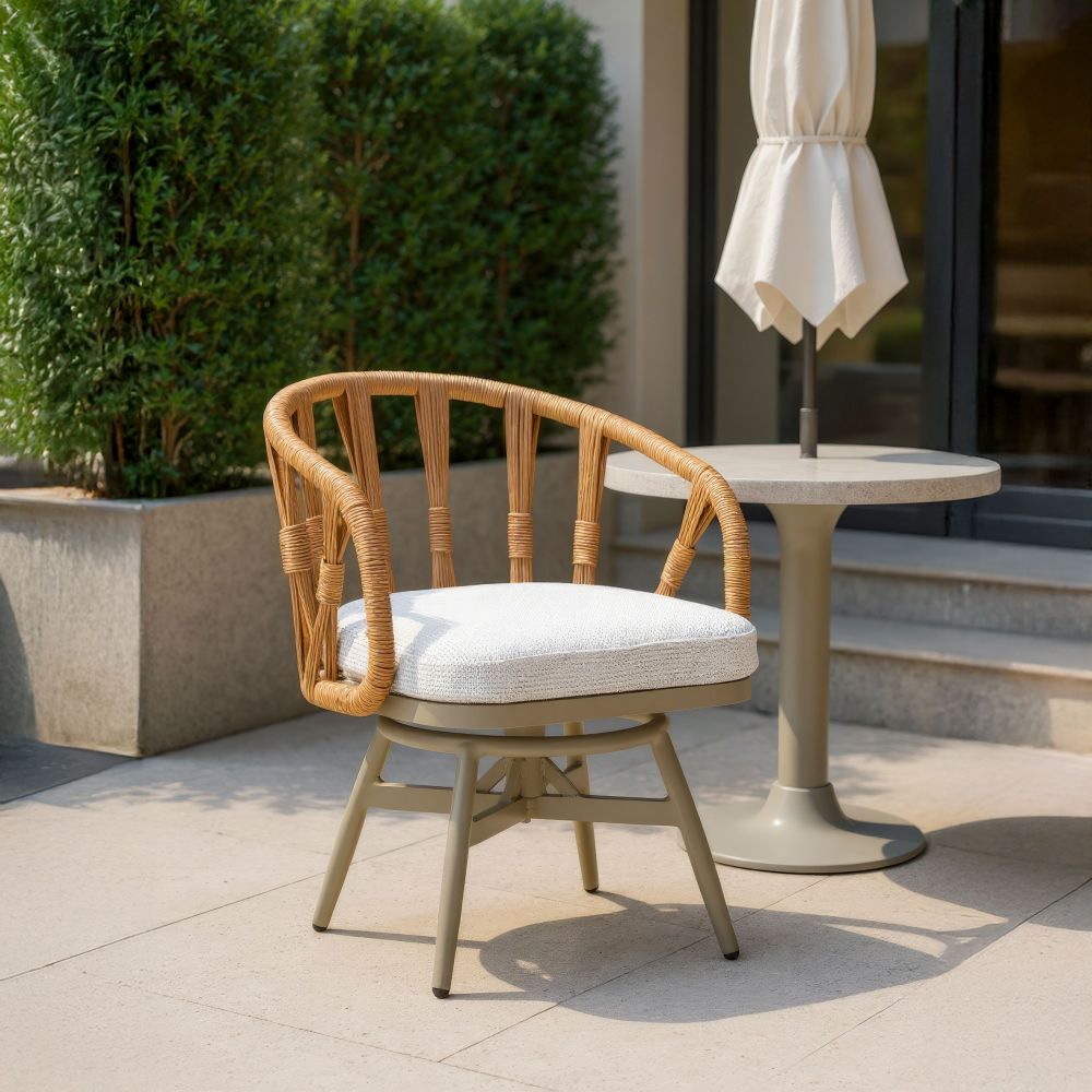 Zuo Modern Safal Olefin Fabric Swivel Outdoor Dining Chair