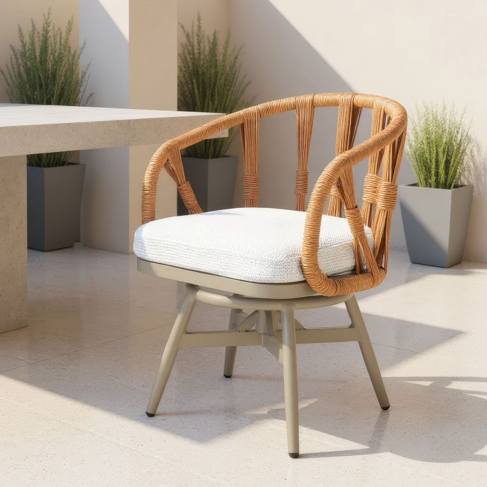 Zuo Modern Safal Olefin Fabric Swivel Outdoor Dining Chair