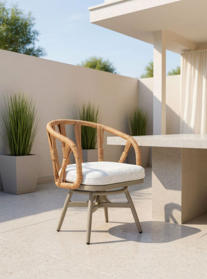 Zuo Modern Safal Olefin Fabric Swivel Outdoor Dining Chair