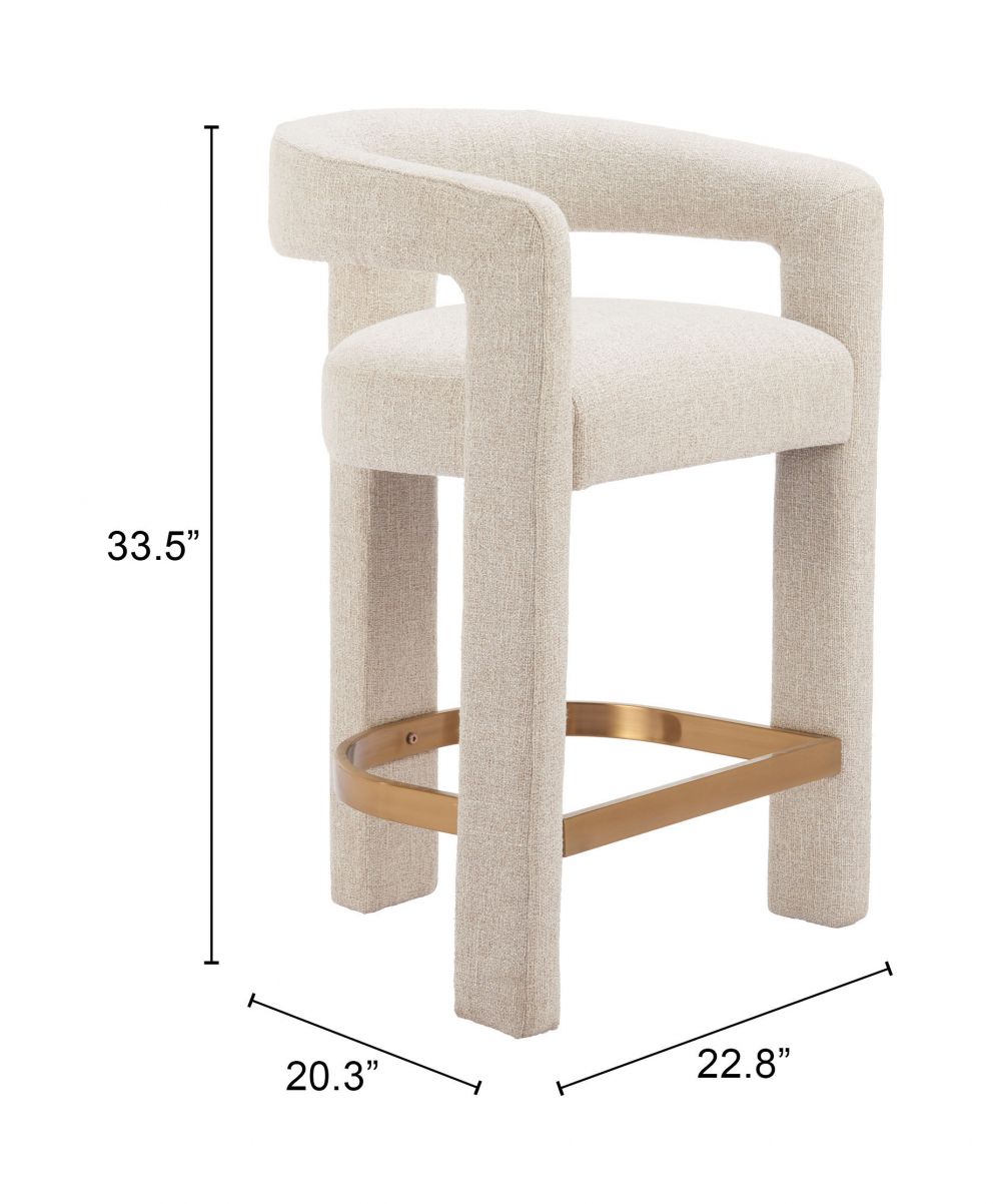 Zuo Modern Saiko Textured Fabric Counter Stool