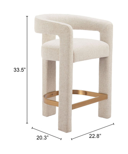 Zuo Modern Saiko Textured Fabric Counter Stool