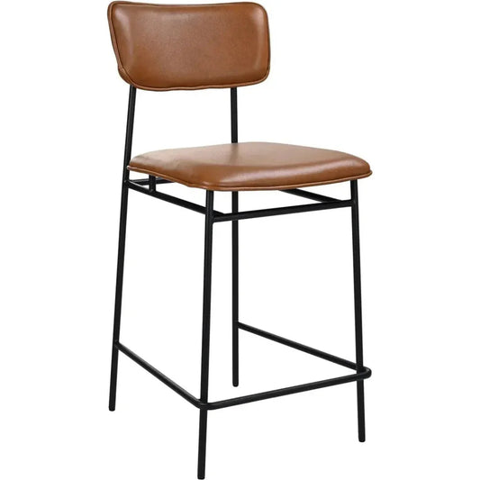 Moe's Home Sailor Top Grain Brown Leather Counter Stool