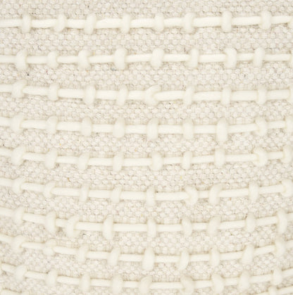 Mercana Sakaye Cream Stitched Patterned Pouf