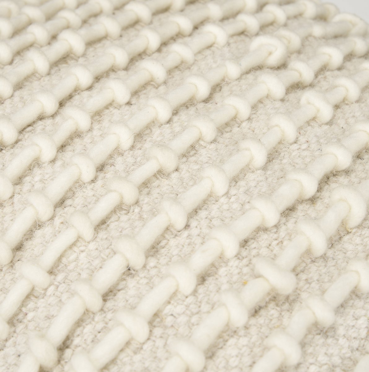 Mercana Sakaye Cream Stitched Patterned Pouf