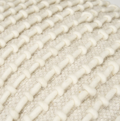 Mercana Sakaye Cream Stitched Patterned Pouf