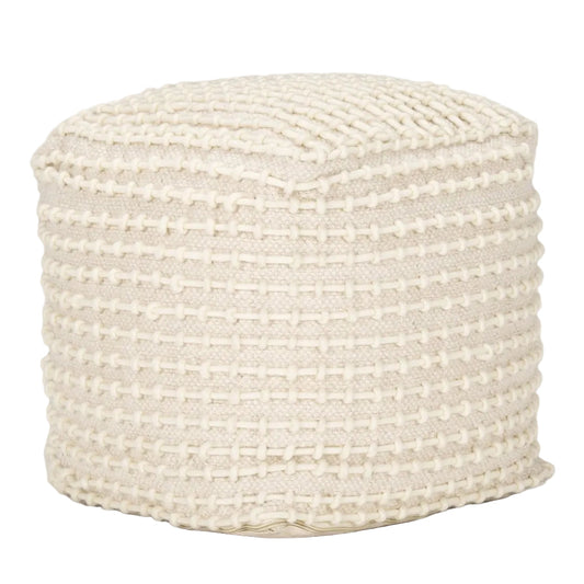Mercana Sakaye Cream Stitched Patterned Pouf
