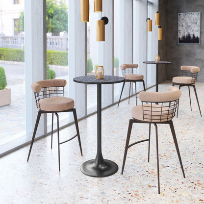 Zuo Modern Saku Textured Fabric Swivel Barstool