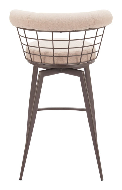 Zuo Modern Saku Textured Fabric Swivel Barstool