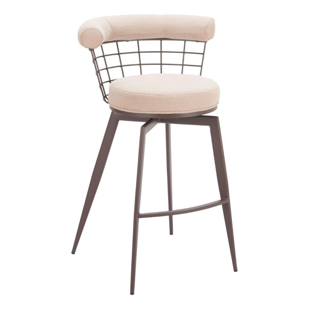 Zuo Modern Saku Textured Fabric Swivel Barstool