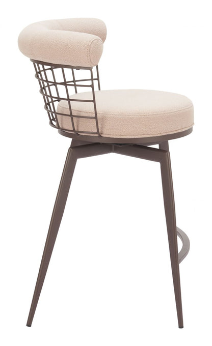Zuo Modern Saku Textured Fabric Swivel Counter Stool