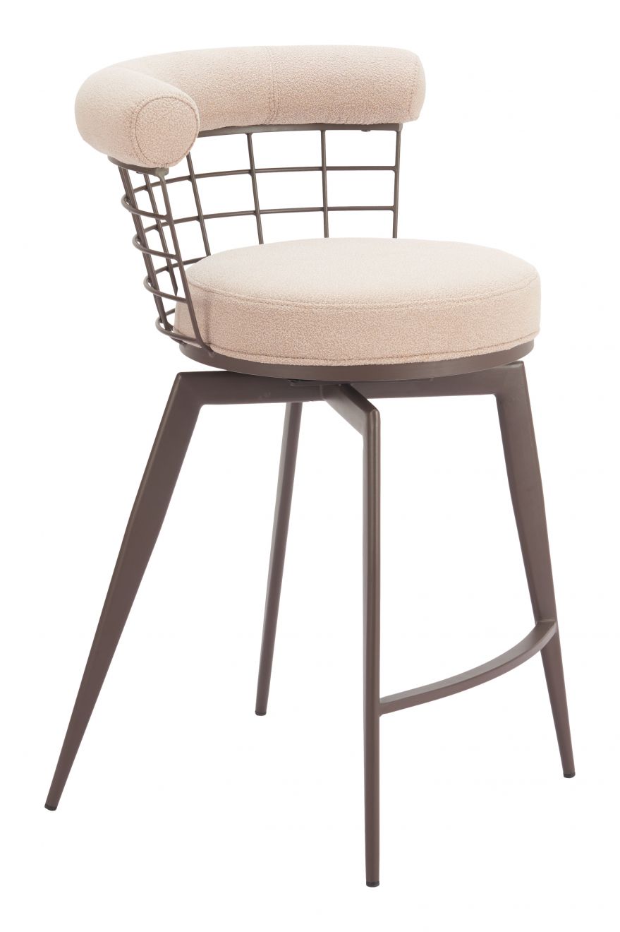 Zuo Modern Saku Textured Fabric Swivel Counter Stool