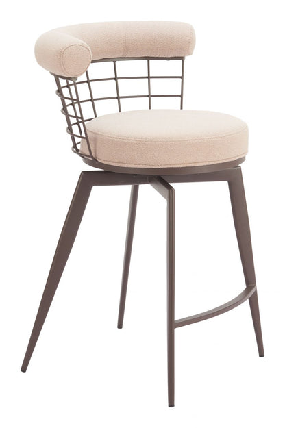 Zuo Modern Saku Textured Fabric Swivel Counter Stool