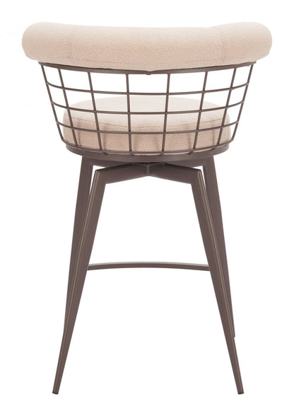 Zuo Modern Saku Textured Fabric Swivel Counter Stool