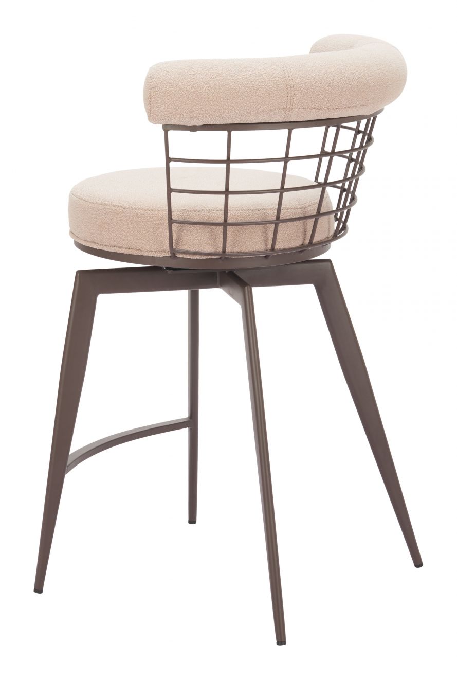 Zuo Modern Saku Textured Fabric Swivel Counter Stool