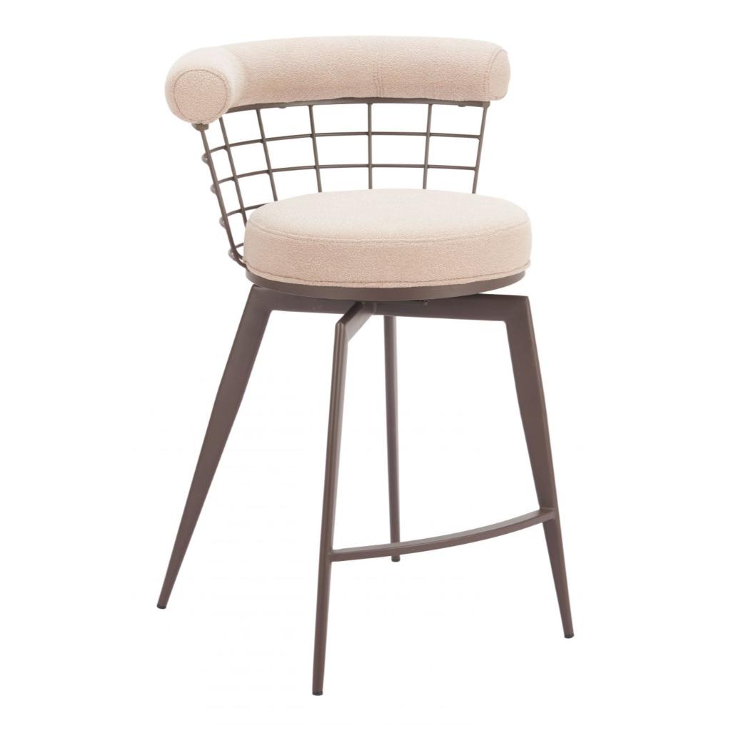 Zuo Modern Saku Textured Fabric Swivel Counter Stool