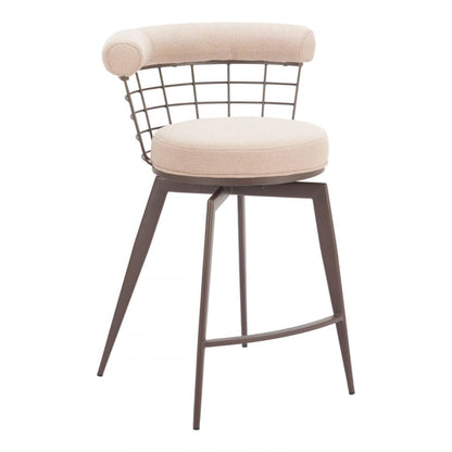 Zuo Modern Saku Textured Fabric Swivel Counter Stool